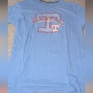 Genuine Merchandise Light Blue TEXAS Rangers Graphic Tee T SHIRT WOMENS LARGE L